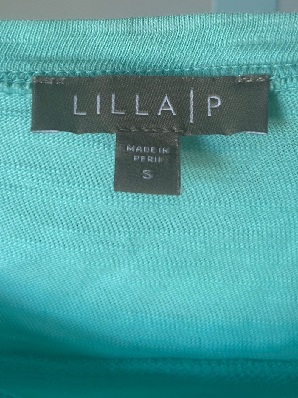 ANTHROPOLOGIE Lilla P Aqua Slub Knit Cotton Long Sleeve Tee Size S EUC - Picture 4 of 7